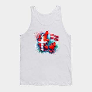 Nordic Hues Meet Artistic Views - A Danish Color Wave Tank Top